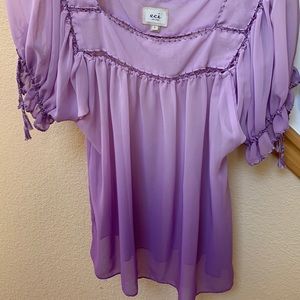 Silk blouse with short sleeves